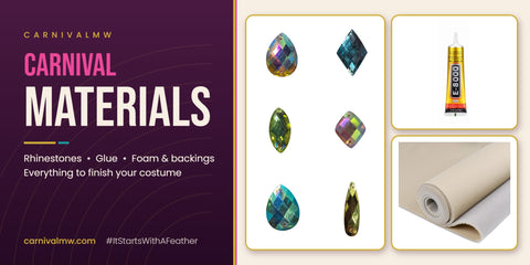 Carnival Materials by CarnivalMW - rhinestones, E8000 glue, and foam backings