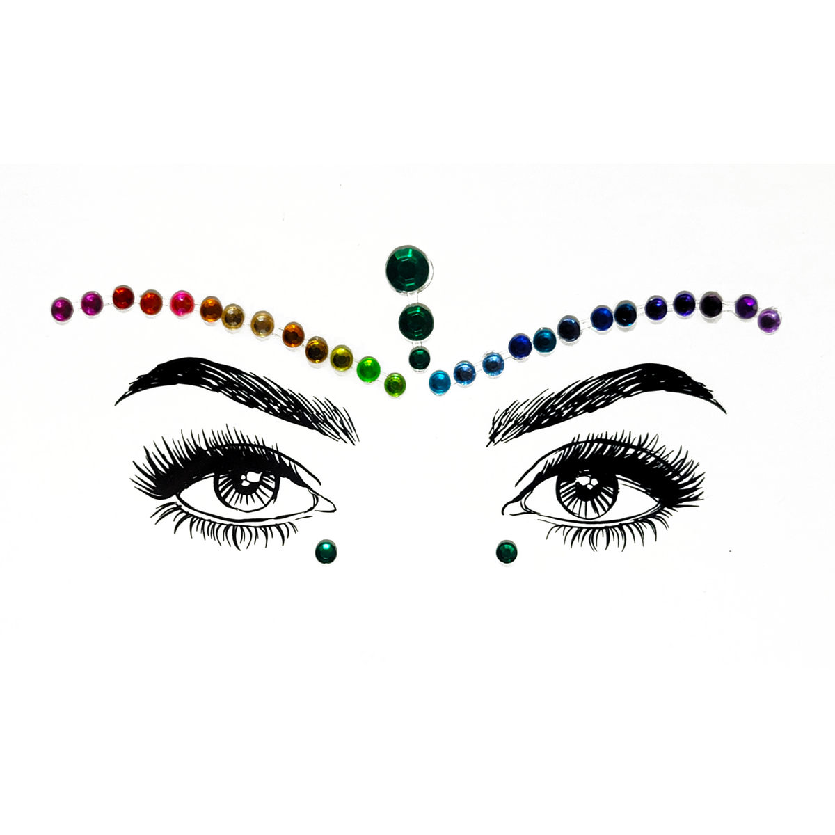 Aarya Face Gem Stickers-Aarya Face Gem Stickers – multicolor crystal, rhinestone and gemstone design for face, body and nails