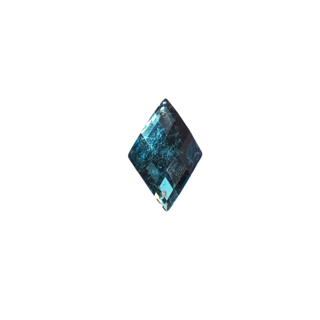 Aqua diamond sew-on flatback rhinestone, 20x29MM, perfect for adding vibrant color to carnival costumes and custom designs