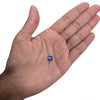 Blue AB round flatback rhinestone, featuring an Aurora Borealis finish, ideal for enhancing carnival costumes and custom designs. #carnivalmw #carnivalsupplies