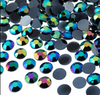 Blue green AB round flatback rhinestone, featuring an Aurora Borealis finish, ideal for enhancing carnival costumes and custom designs. #carnivalmw #carnivalsupplies