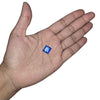 Close-up of a 12mm blue square sew-on rhinestone, perfect for adding sparkle to carnival costumes and custom designs. Ideal for sewing onto fabric for a unique and dazzling look. #carnivalmw #carnivalsupplies #wirebra