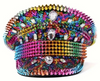 Carnival Edge Festival Hat featuring bold rivets and shimmering accents, perfect for festivals, carnivals, and themed events. Made from lightweight, 100% non-woven fabric for comfort and standout style. #carnivalmw