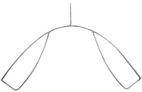 Carnival Tail Feather Add-On Frame.  Frame designed for attaching vibrant, customizable feather arrangements. Easily hooks onto any existing backpack and is removable for transport. Perfect for carnival costumes, festivals, and cost-effective prototypes. A must-have accessory for standout looks and creative designs. #carnivalmw #carnivalsupplies #wireframes
