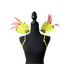 Citrus Bloom Feather Small Collar Wings featuring a vibrant mix of neon yellow and pink feathers with sparkling accents; lightweight, adjustable, and handmade for carnival and festival wear. #CARNIVALFEATHERS #CARNIVAL #CARNIVALCOSTUMES