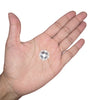 Detailed view of a 16mm clear circle flatback rhinestone with a square pattern, perfect for enhancing carnival costumes and custom designs. Ideal for gluing onto accessories for a unique and sparkling finish. #carnivalmw #carnivalsupplies #wirebra