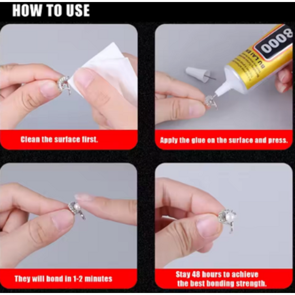 E8000 Clear Craft Adhesive Glue 0.5 fl oz (15 ml)-E8000 Clear Craft Adhesive Glue 0.5 fl oz (15 ml) – photo 3