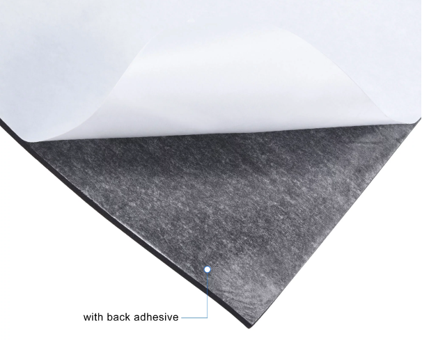 EVA Wire Bra Foam in black, showcasing its 1/8 inch (3 MM) thickness and sticky backing. Ideal for creating wire bras and frames for carnival and festival costumes. Available by the yard for custom designs and larger wholesale orders. Image of backing #carnivalmw #festivalfashion