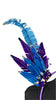 Electric Blue Fantasy Feather Small Collar Wings featuring vibrant electric blue and deep purple feathers with sparkling embellishments and dramatic plumes; lightweight, adjustable, and handmade for carnival and festival wear. #CARNIVALFEATHERS #CARNIVAL #CARNIVALCOSTUMES