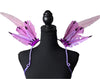 Enchanted Lilac Feather Small Collar Wings featuring soft lilac and lavender feathers with dark-tipped accents; lightweight, adjustable, and handmade for carnival and festival wear. #CARNIVALFEATHERS #CARNIVAL #CARNIVALCOSTUMES