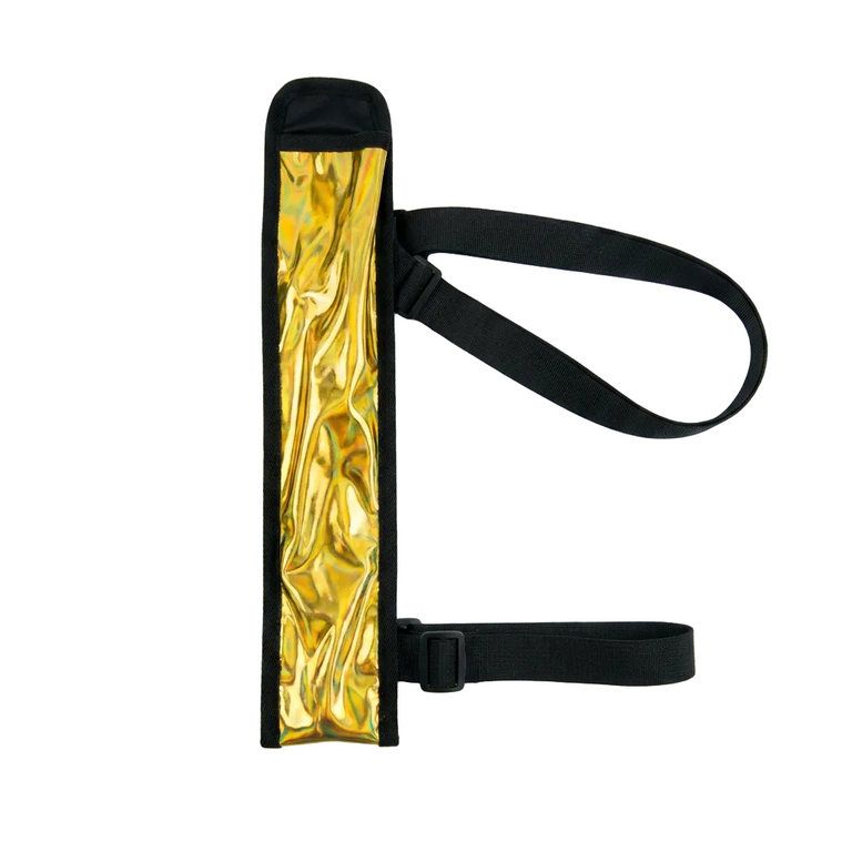 Gold Road Ready Fan Thigh Holster — hands-free thigh holster that keeps your fan strapped and ready on the road at carnival