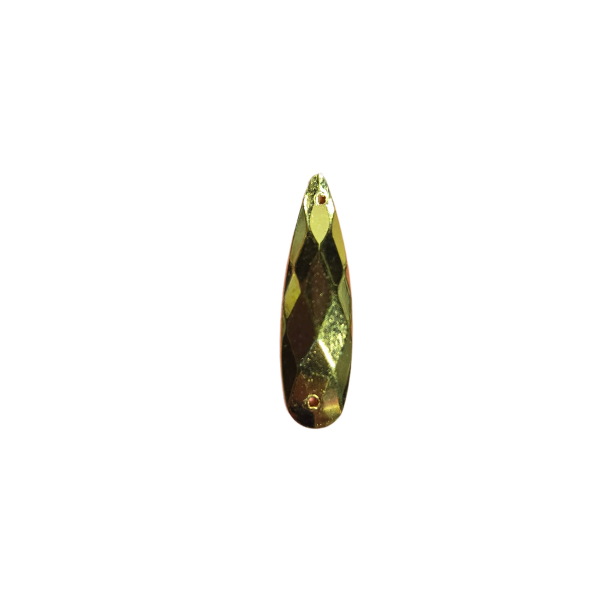 Gold Teardrop Sew-On Flatback Rhinestone 6x27MM-Gold teardrop sew-on flatback rhinestone, 6x27MM, perfect for adding elegance to carnival costumes and custom designs