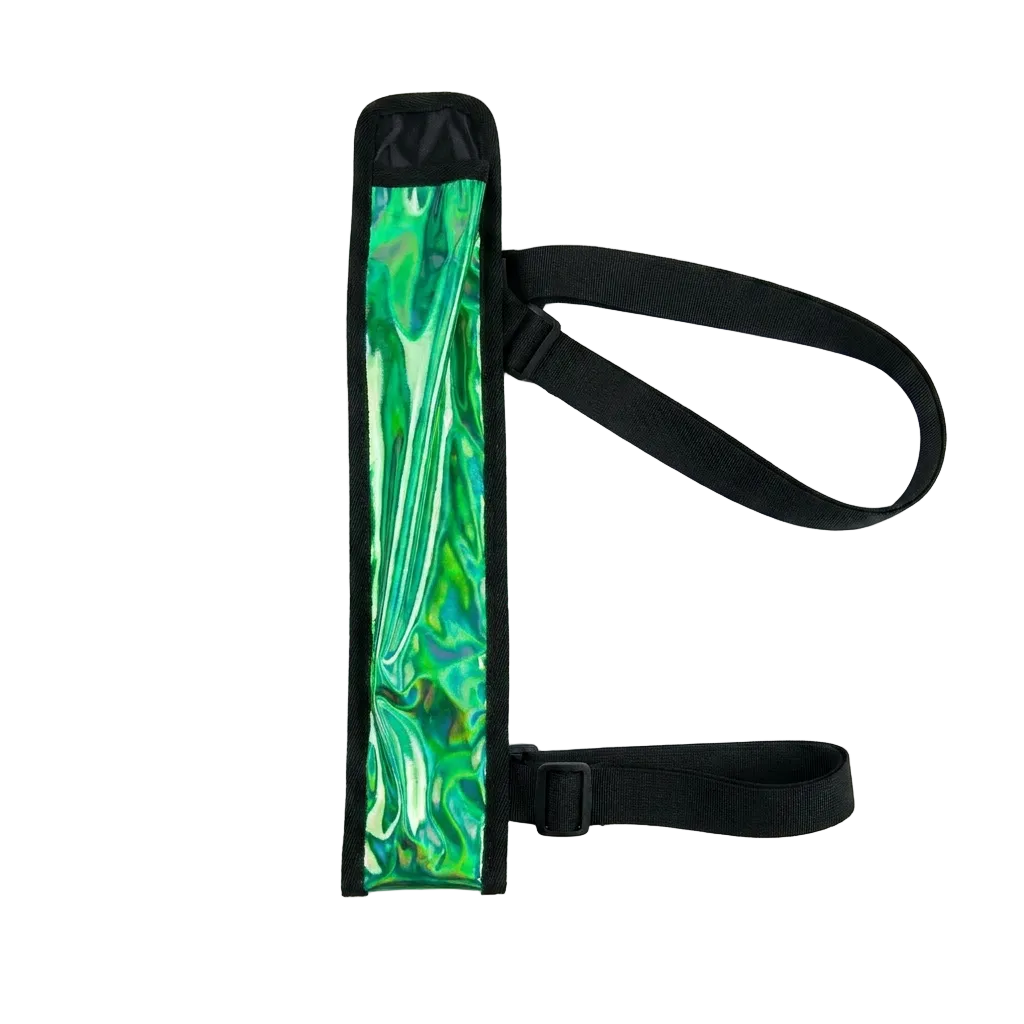 Green Road Ready Fan Thigh Holster — hands-free thigh holster that keeps your fan strapped and ready on the road at carnival