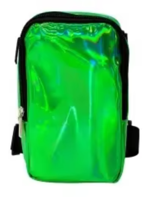 A dazzling holographic thigh bag with adjustable straps, made from high-quality PU leather. Features multiple compartments, a zipper closure, and a waterproof design, perfect for carnivals and festivals. #CarnivalMW #Carnival #Mondaywear #FestivalEssentials #HoloGlamBag