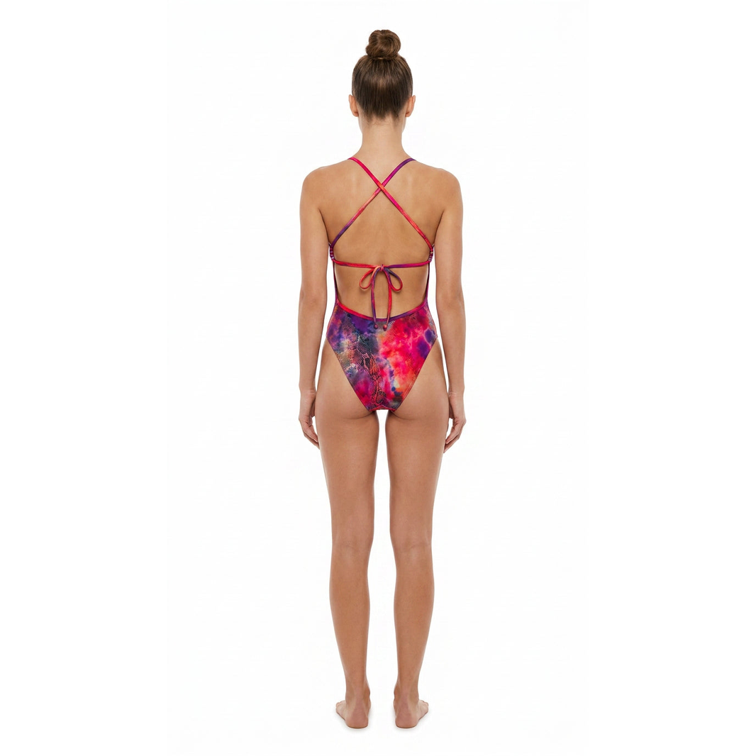 Inferno Serpent One-Piece Monokini Swimsuit Mondaywear — bold one-piece swimsuit for carnival Monday wear, fetes, festivals, pool, and beach
