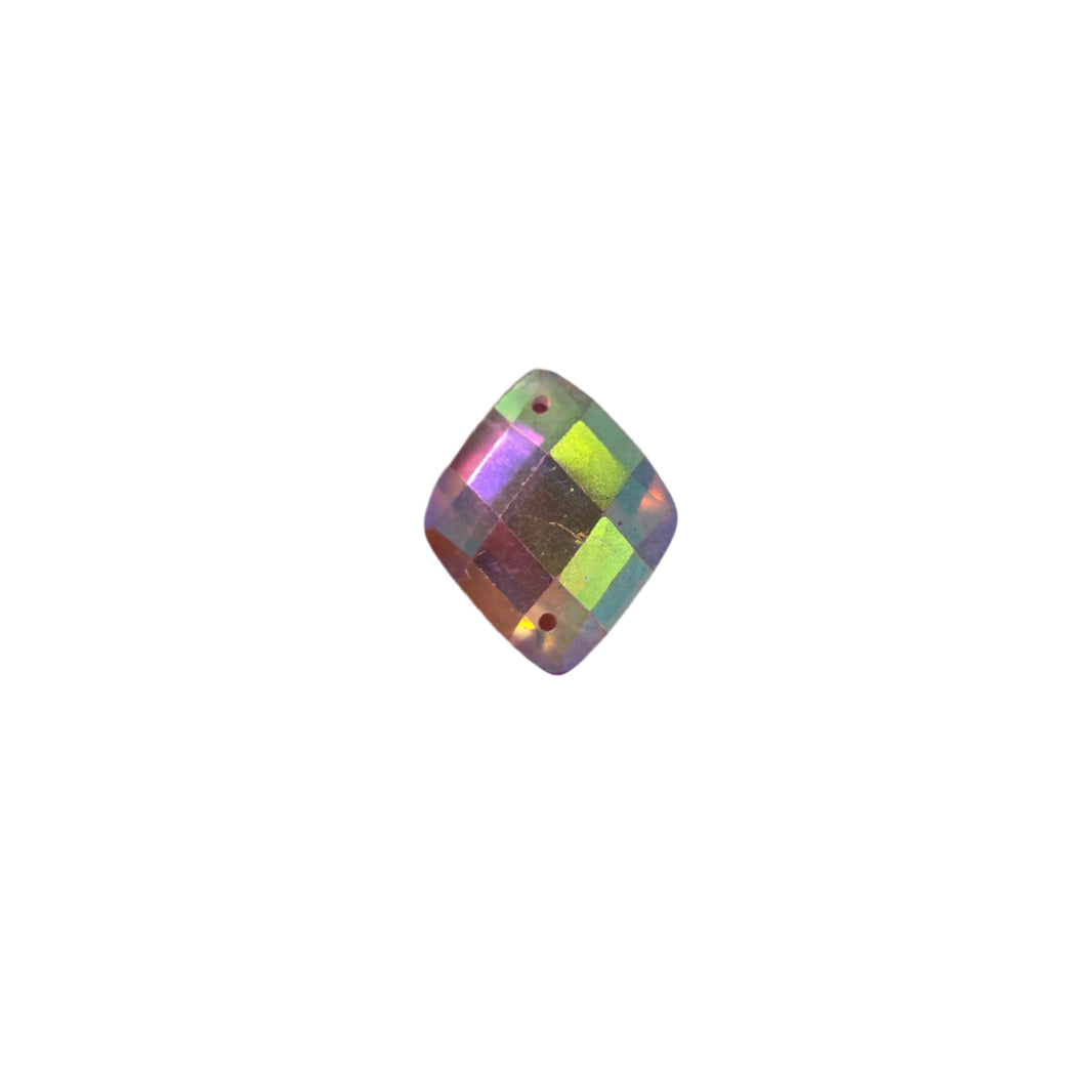 Light pink AB diamond sew-on flatback rhinestone, 16x22MM, with an Aurora Borealis finish, perfect for enhancing carnival costumes and custom designs