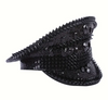 Black Punk Crown Festival Hat featuring edgy rivets and a sleek black finish, perfect for festivals, carnivals, and themed parties. Made from lightweight, 100% non-woven fabric for comfort and style. #carnivalmw