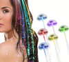 RadiantGlow LED Hair Light Clips featuring colorful fiber optic lights, crafted from durable PVC material. Powered by a non-rechargeable button battery, these clips are perfect for festivals, parties, and carnivals. #carnivalmw