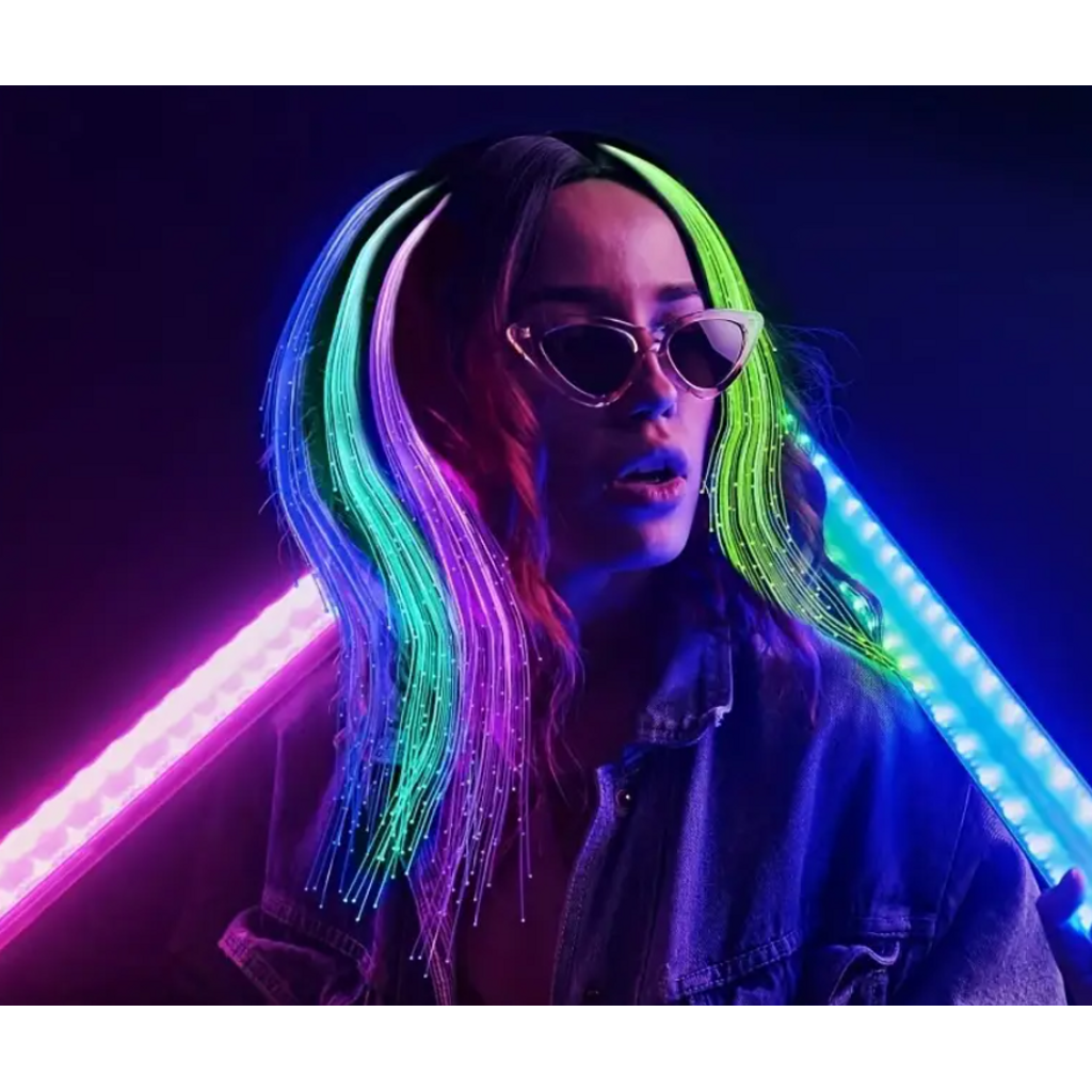 RadiantGlow LED Hair Light Clips-RadiantGlow LED Hair Light Clips – on model