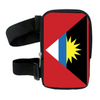 Run & Revel Caribbean Carnival adjustable thigh/leg bag in Antigua and Barbuda flag design on white background