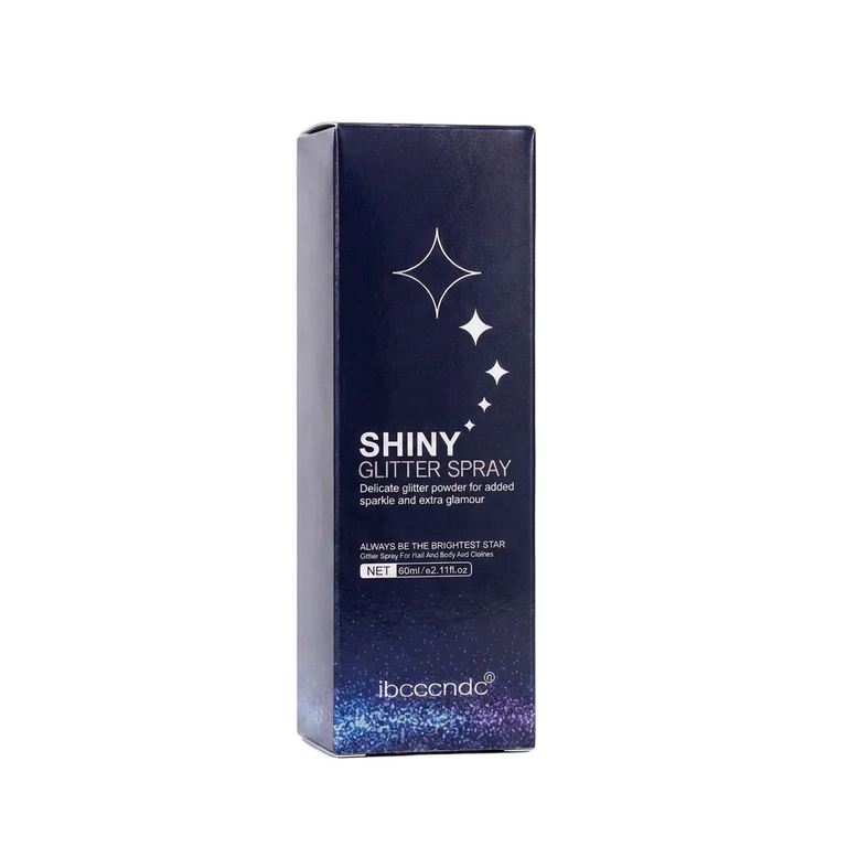 Shiny Glitter Body Spray – Silver Rainbow Diamond Shimmer Mist for Face, Body & Hair (60 ml) – bottle for carnival and fetes