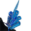 A vibrant set of Sparkling Blue Feather Small Collar Wings displayed on a mannequin. The wings feature bold blue feathers adorned with shimmering gem accents, creating a radiant and eye-catching design. Perfect for carnivals, festivals, and performances, the wings are lightweight and stylish, adding a touch of glamour to any outfit. #carnivalmw