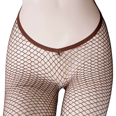 Narrow Net V Shaped Stocking-Narrow Net V Shaped Stocking – Brown