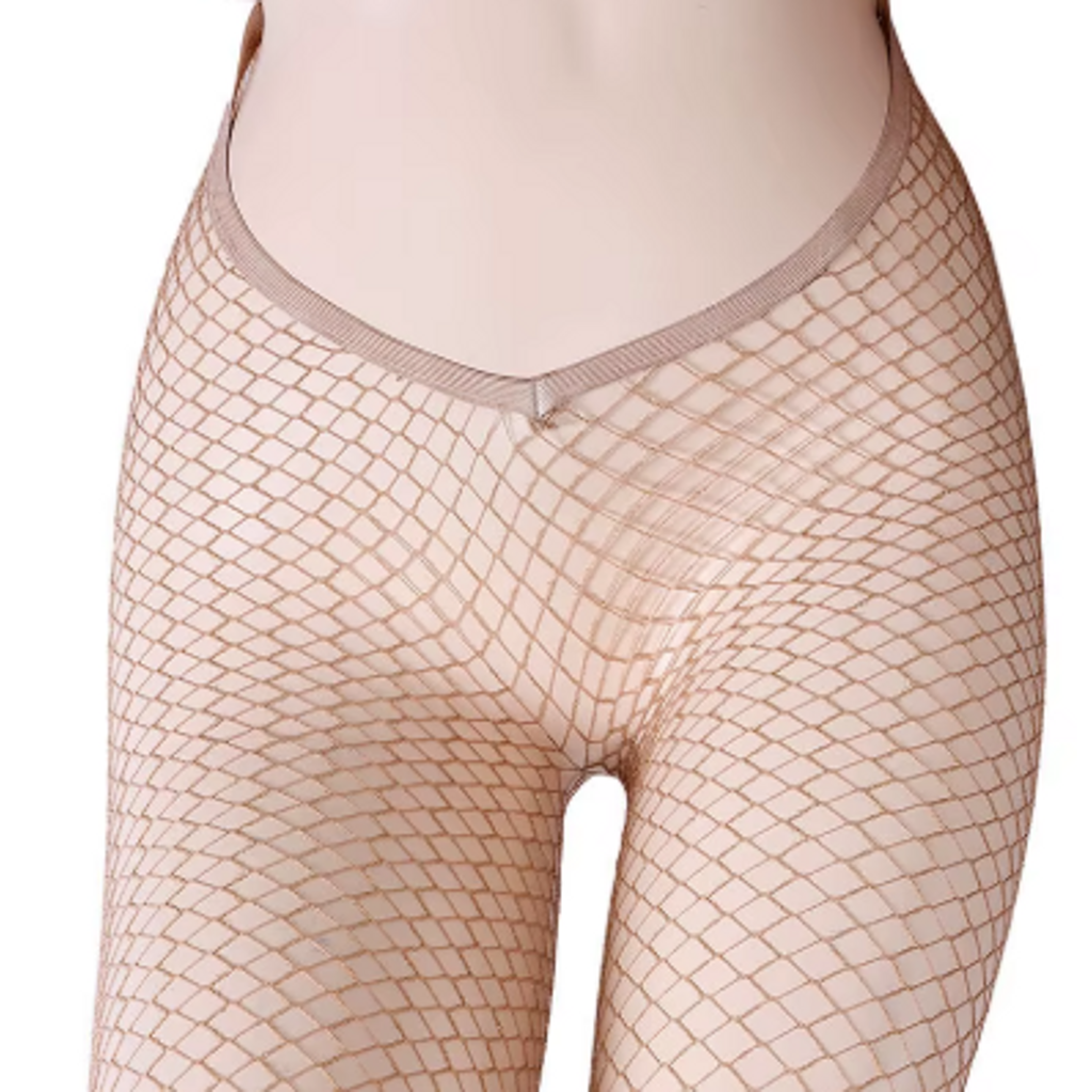 Narrow Net V Shaped Stocking-Narrow Net V Shaped Stocking – Nude