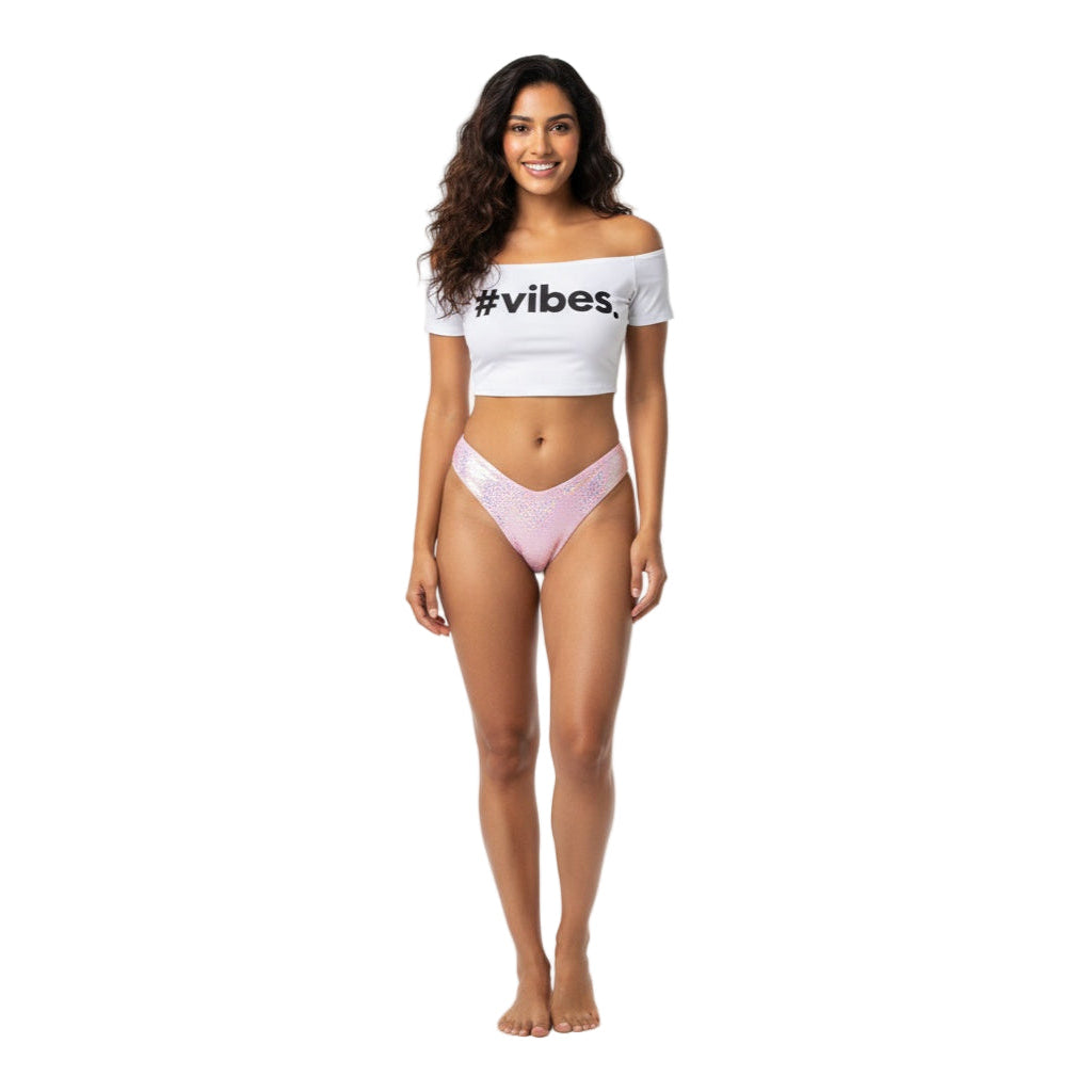 Baby Pink Carnival Vibes Bikini Bottoms — vibrant mix-and-match bottoms to pair with carnival costumes, Mondaywear, and festival looks