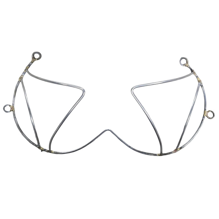 Front view of the Bacchanal Wire Bra Frame — a versatile base for custom carnival and Mondaywear creations, ready for rhinestones, feathers, or fabric