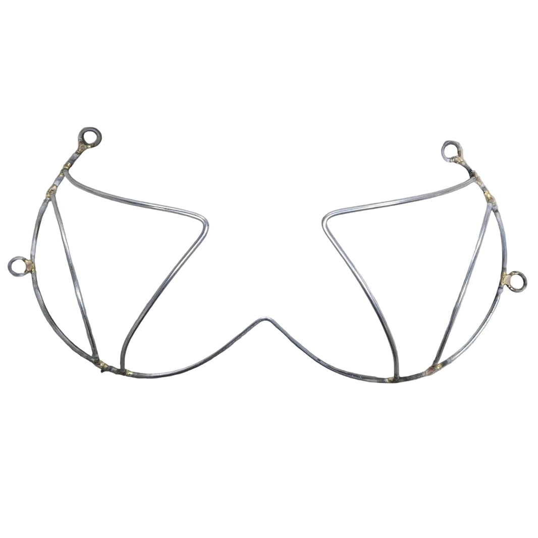 Front view of the Bacchanal Wire Bra Frame — a versatile base for custom carnival and Mondaywear creations, ready for rhinestones, feathers, or fabric