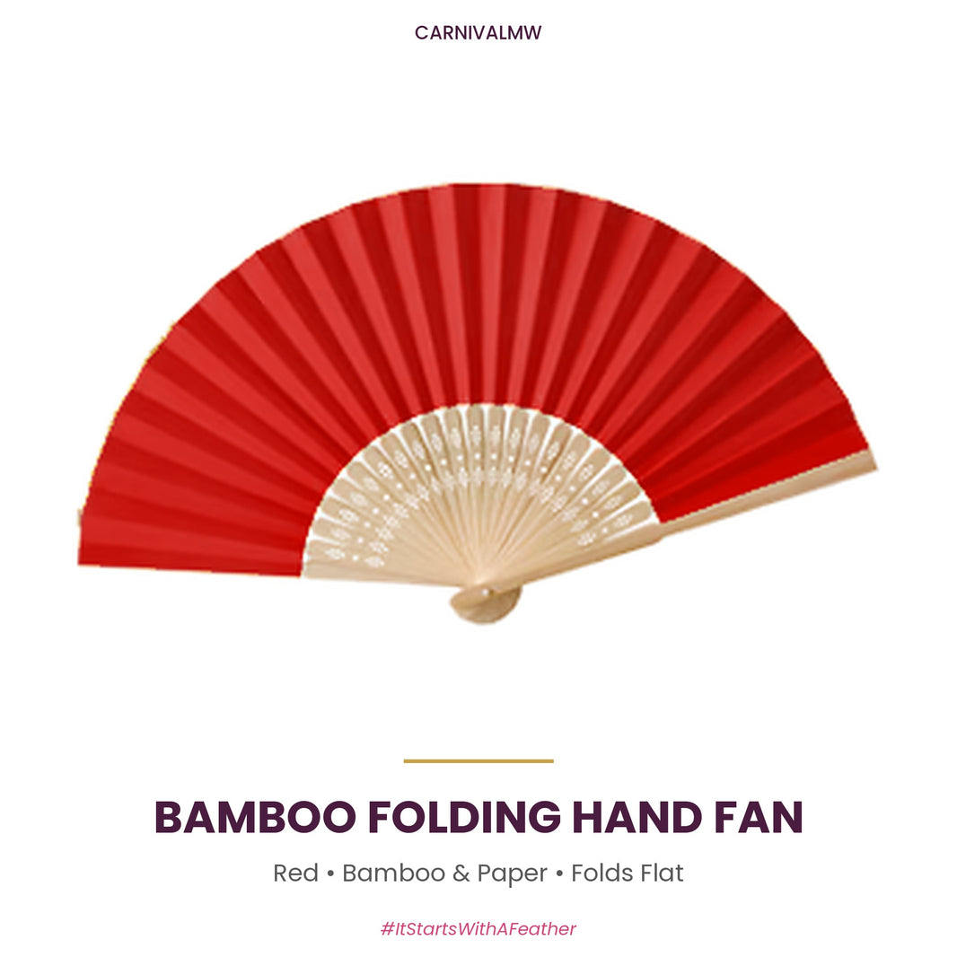 Bamboo Folding Hand Fan in Blue