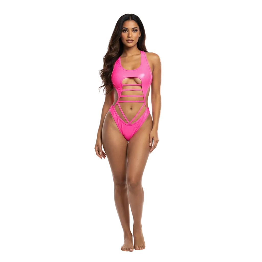 Barbie Doll One-Piece Monokini Swimsuit Mondaywear — bold one-piece swimsuit for carnival Monday wear, fetes, festivals, pool, and beach