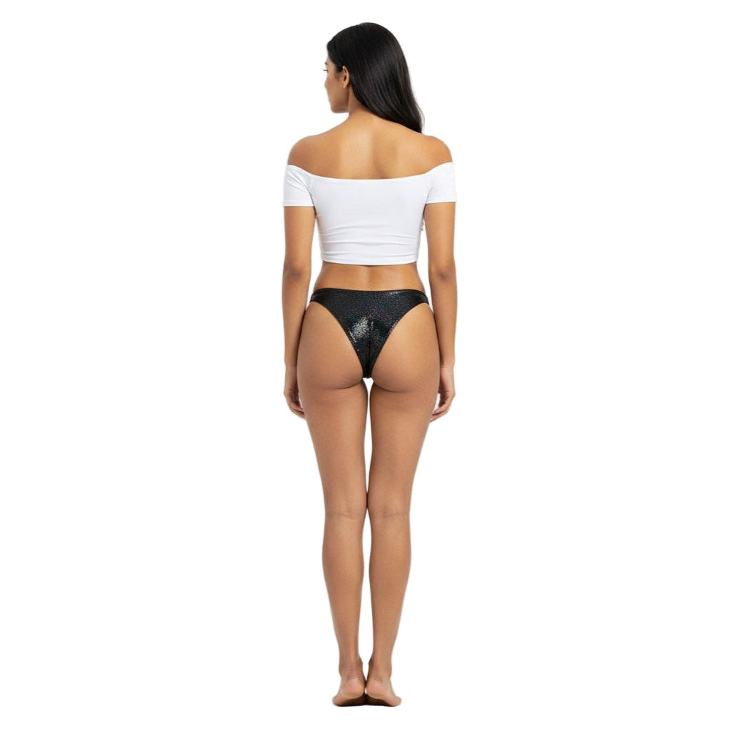 Black Carnival Vibes Bikini Bottoms — vibrant mix-and-match bottoms to pair with carnival costumes, Mondaywear, and festival looks