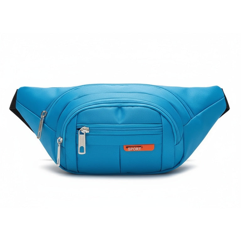 Blue Road Runner Phone, Body & Waist Fanny Bag – adjustable washable canvas, four pockets, waist or crossbody