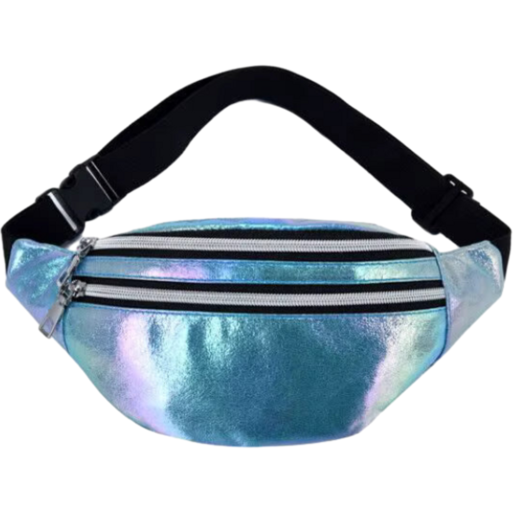 Blue Shimmer Radiant Rave Chest & Waist Bag – hands-free, holds phone and essentials
