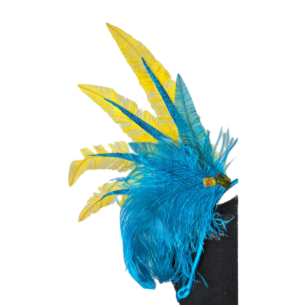 Caribbean Sunrise Small Feather Collar Wings-Caribbean Sunrise small feather collar wings detail of the sparkling accents | CarnivalMW
