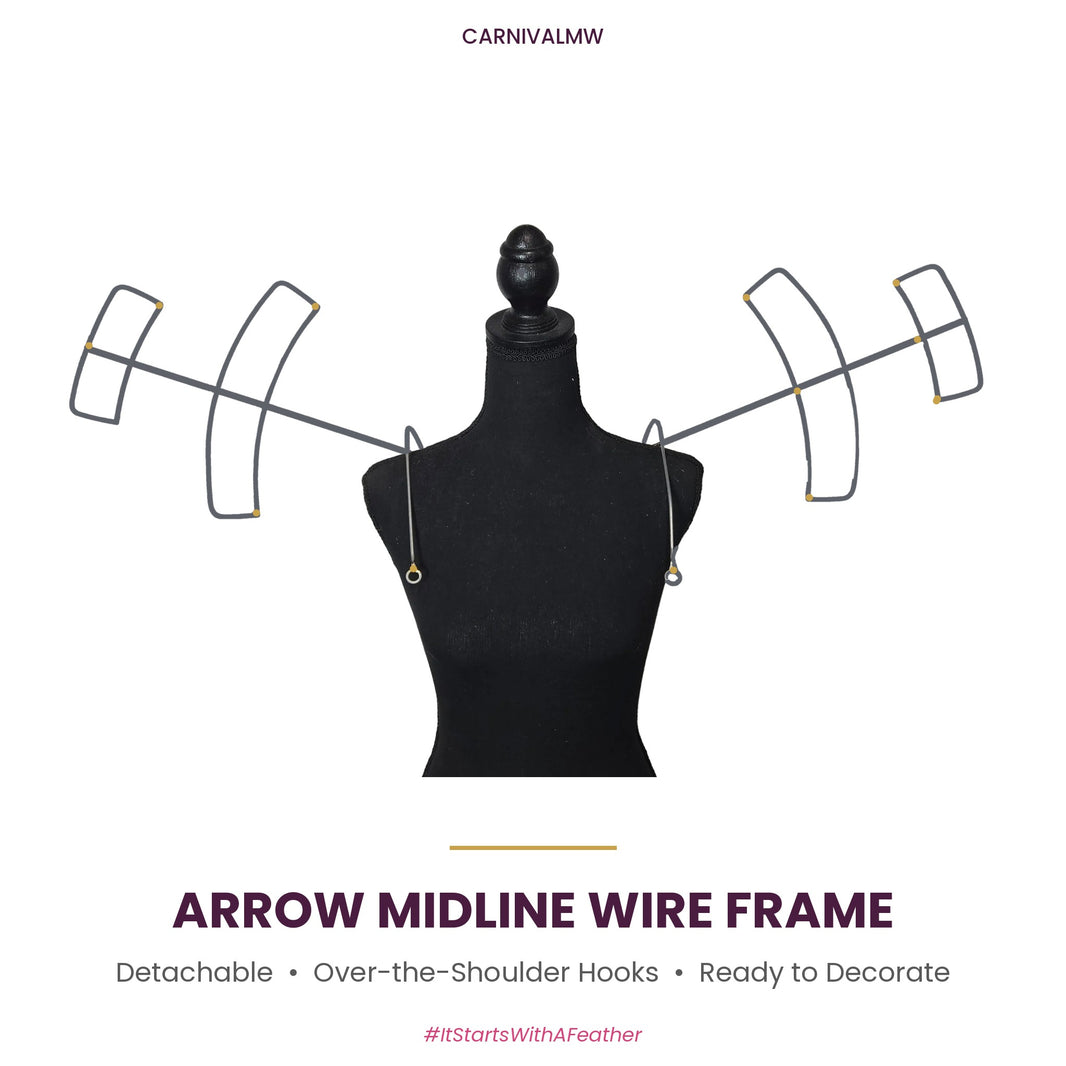 CARNIVALMW Detachable Arrow Midline Wire Frame on a black dress form