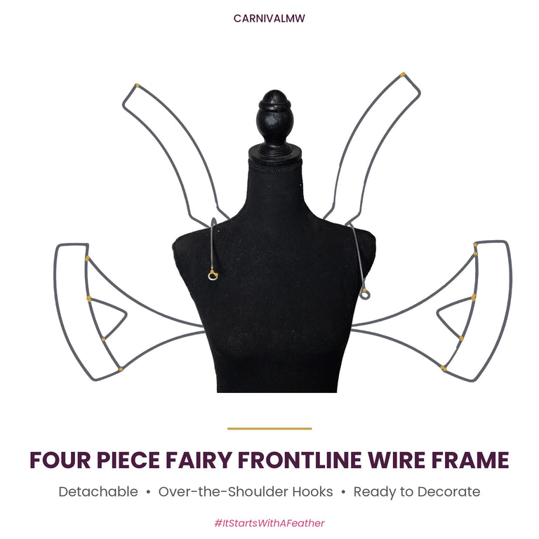 Carnival Detachable Four Piece Fairy Frontline Wire Frame – undecorated base on a black dress form