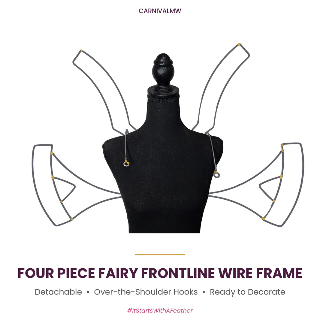 CARNIVALMW Detachable Four Piece Fairy Frontline Wire Frame on a black dress form