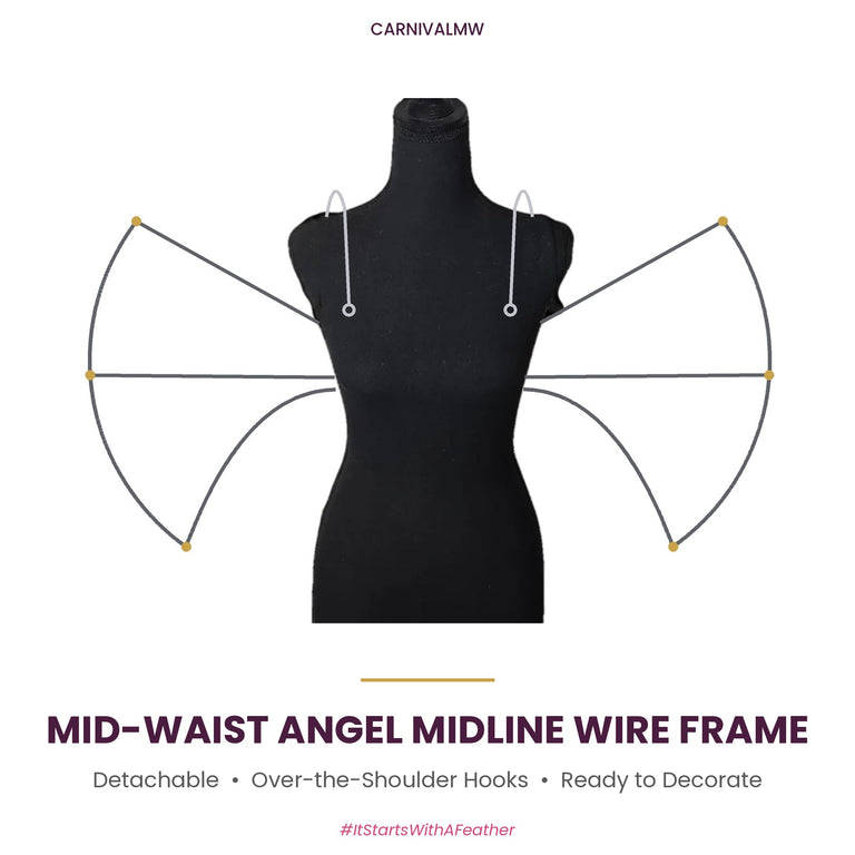 CARNIVALMW Detachable Mid-Waist Angel Midline Wire Frame on a black dress form