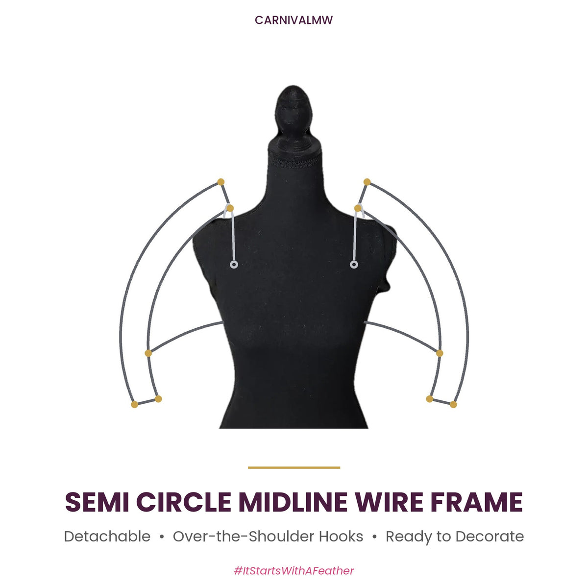 Carnival Detachable Mid Waist Semi Circle Midline Wire Frame-Carnival detachable mid waist semi circle midline wire frame by CARNIVALMW