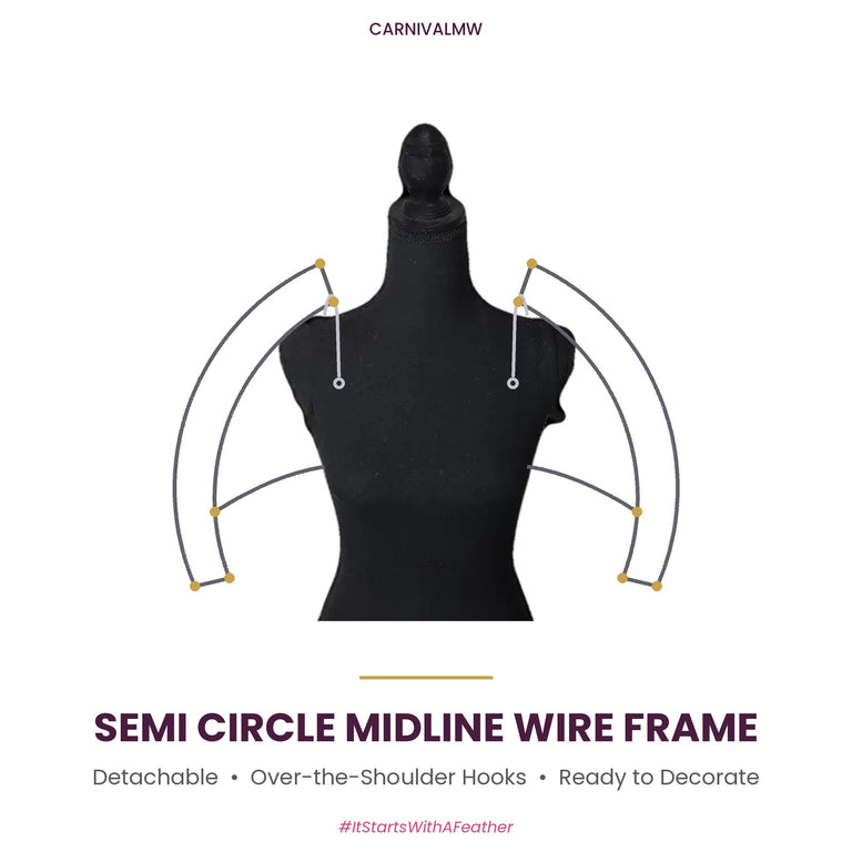 Carnival detachable mid waist semi circle midline wire frame by CARNIVALMW