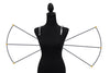 Mid waist wings backpack wire frame on a black mannequin – two fan-shaped carnival wings with curved outer edges and support spokes