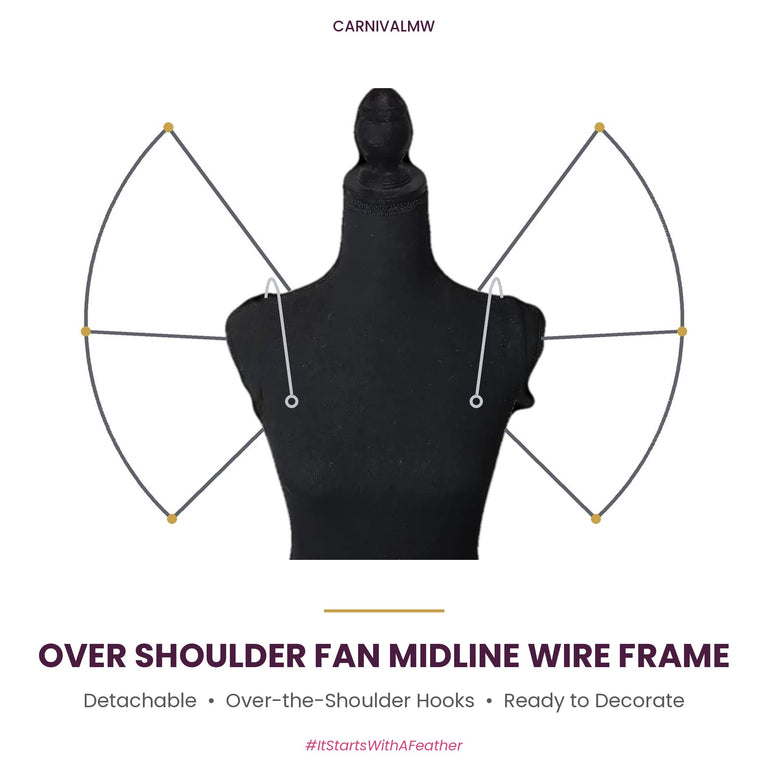 Carnival Detachable Over Shoulder Fan Midline Wire Frame
