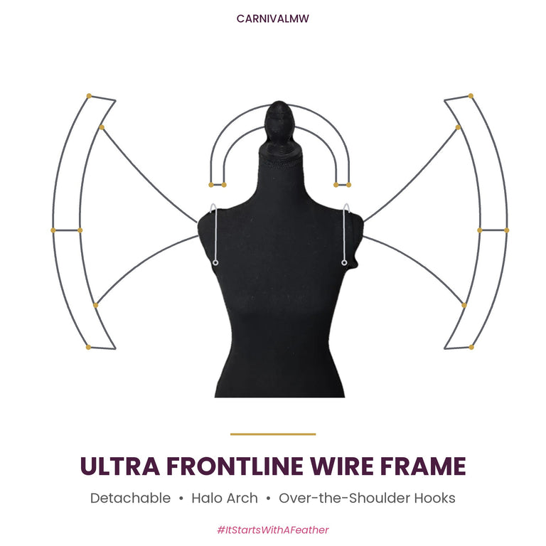 CARNIVALMW Detachable Semi Circle Ultra Frontline Wire Frame on a black dress form