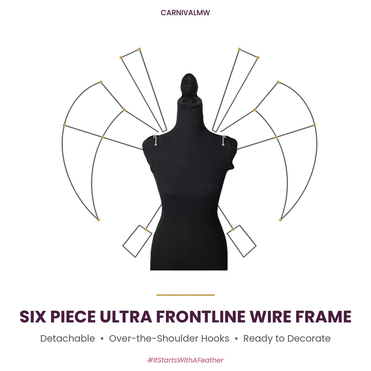 Carnival Detachable Six Piece Ultra Frontline Wire Frame-Carnival Detachable Six Piece Ultra Frontline Wire Frame
