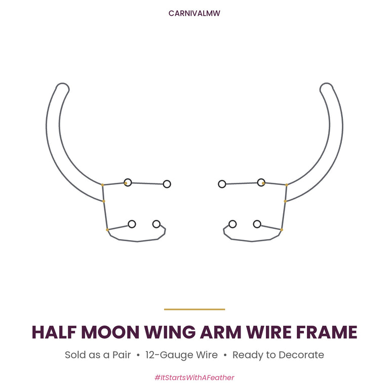 Carnival Half Moon Wing Arm Wire Frame (Pair)