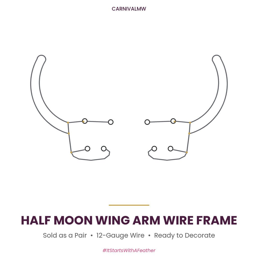 Carnival Half Moon Wing Arm Wire Frame (Pair)