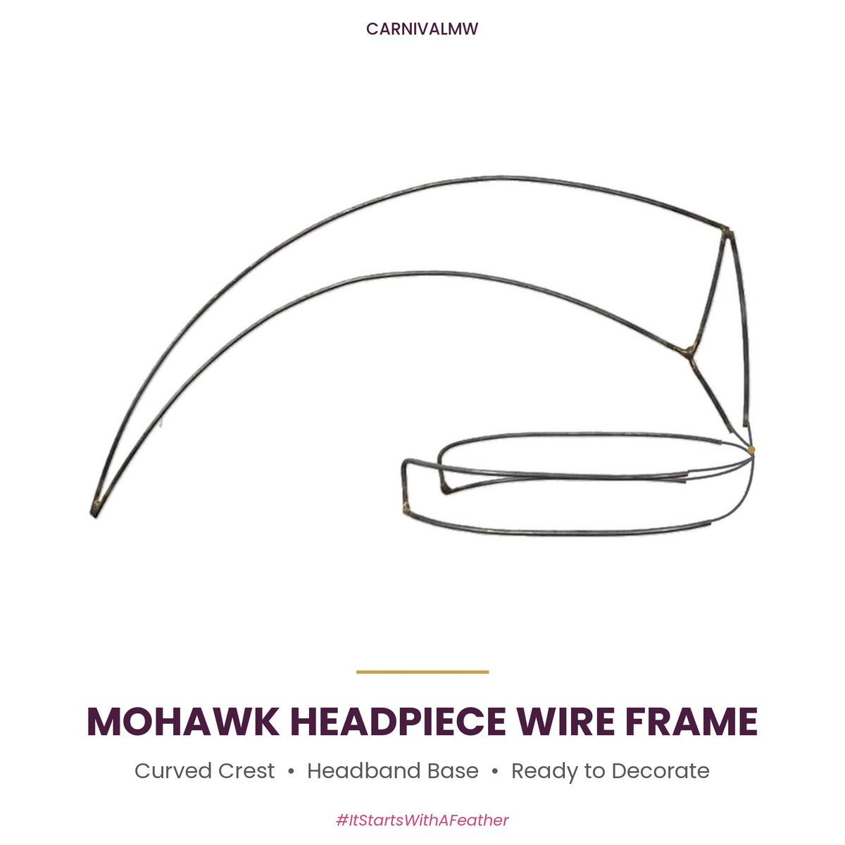 Carnival Mohawk Headpiece Wire Frame-Carnival Mohawk Headpiece Wire Frame